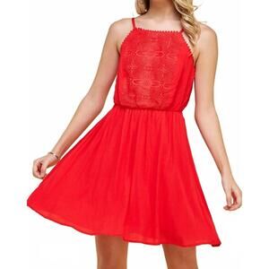 NEW WINSLOW COLLECTION strappy with lace bodice dress - plus in red